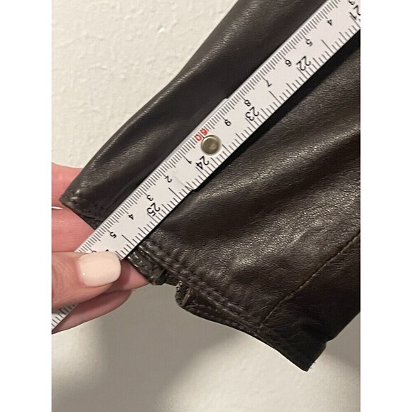 Pelle Studio Womens Vintage Leather Jacket Coat Size L Soft Zipper Sleeve Brown - Picture 14 of 15